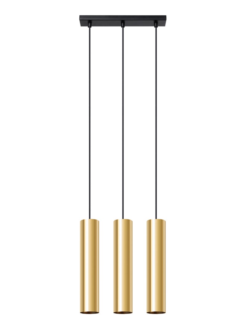 Suspension Acier Éclat Doré GU10 3 Lagos Jaune - Kiabi