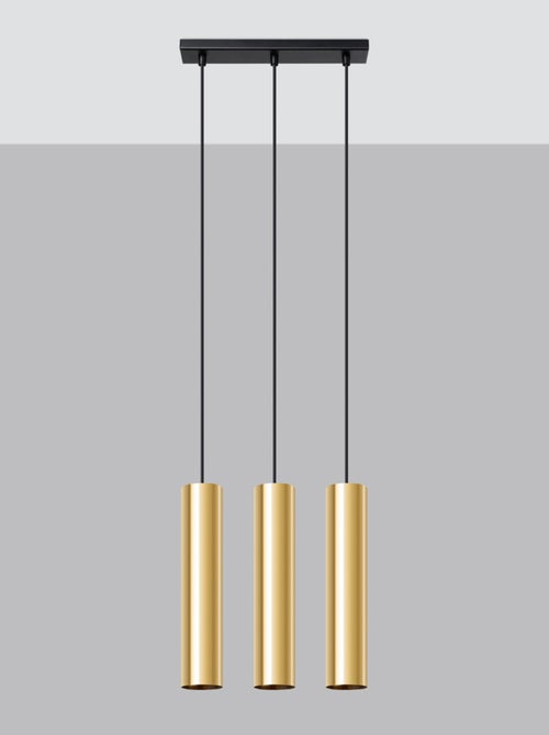 Suspension Acier Éclat Doré GU10 3 Lagos - Kiabi