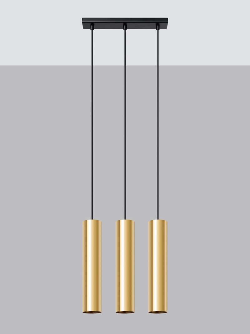 Suspension Acier Éclat Doré GU10 3 Lagos Jaune - Kiabi