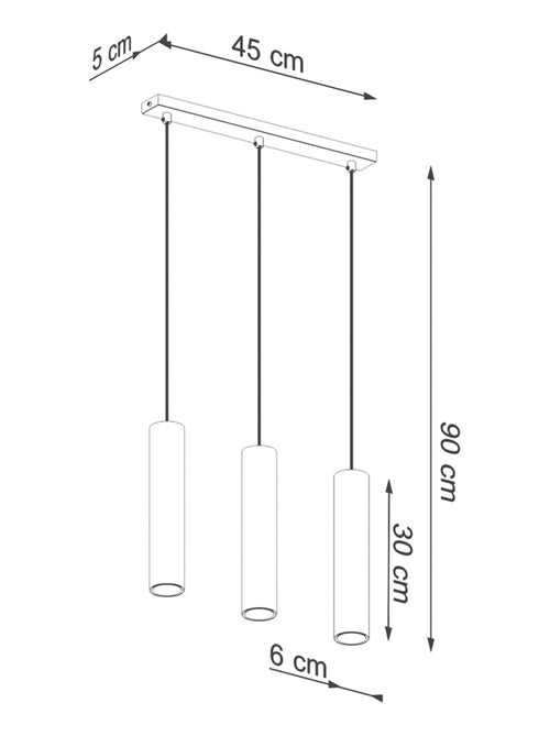 Suspension Acier Éclat Doré GU10 3 Lagos - Kiabi