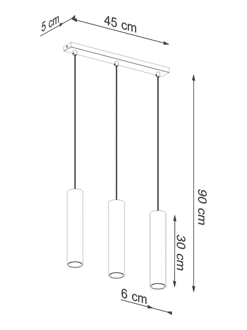 Suspension Acier Éclat Doré GU10 3 Lagos Jaune - Kiabi