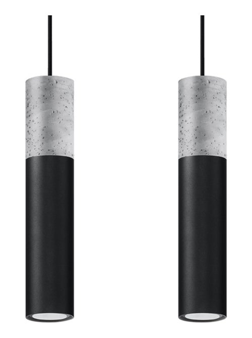Suspension Acier Gris/Noir GU10 2 Borigio - Kiabi Suspension Acier Gris/Noir GU10 2 Borigio - Kiabi