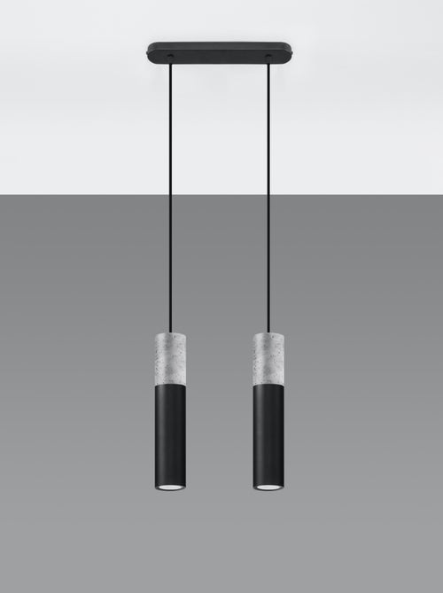 Suspension Acier Gris/Noir GU10 2 Borigio - Kiabi Suspension Acier Gris/Noir GU10 2 Borigio - Kiabi