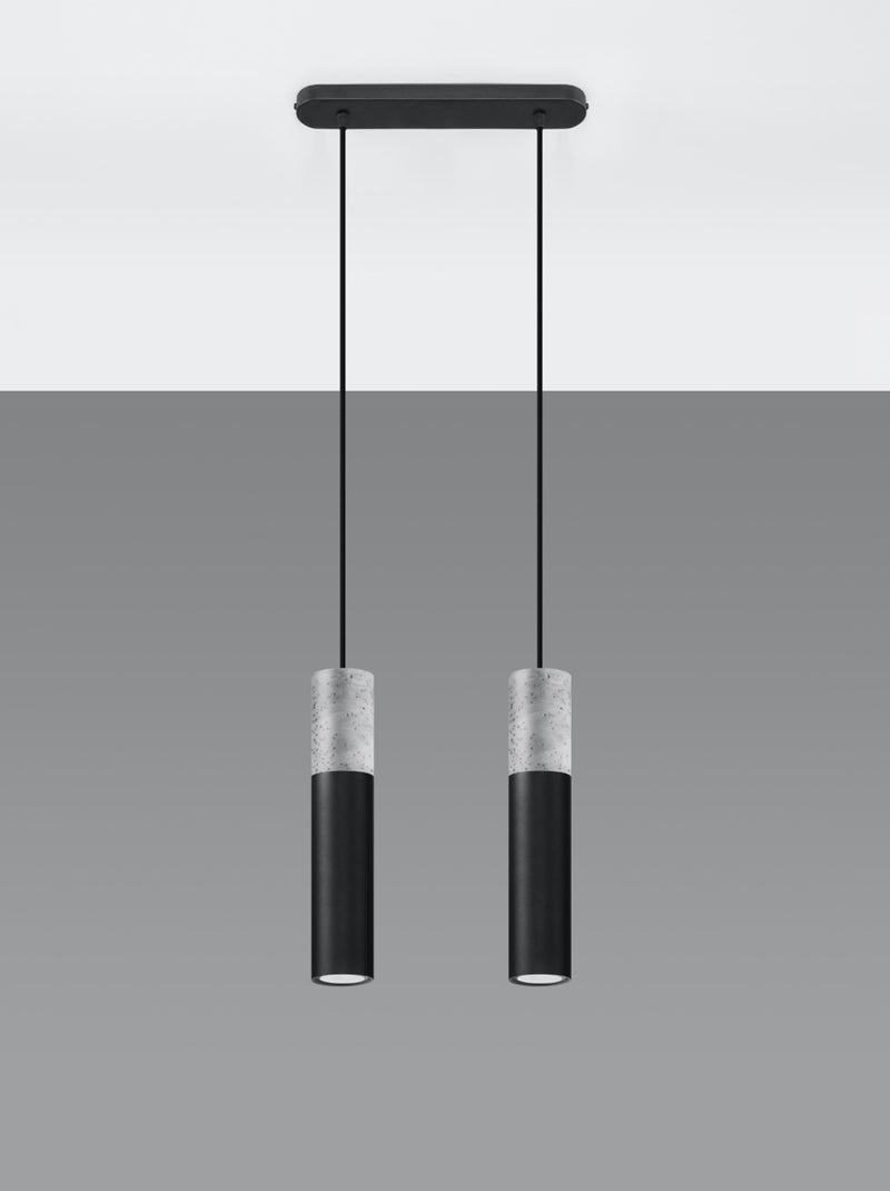 Suspension Acier Gris/Noir GU10 2 Borigio Gris - Kiabi