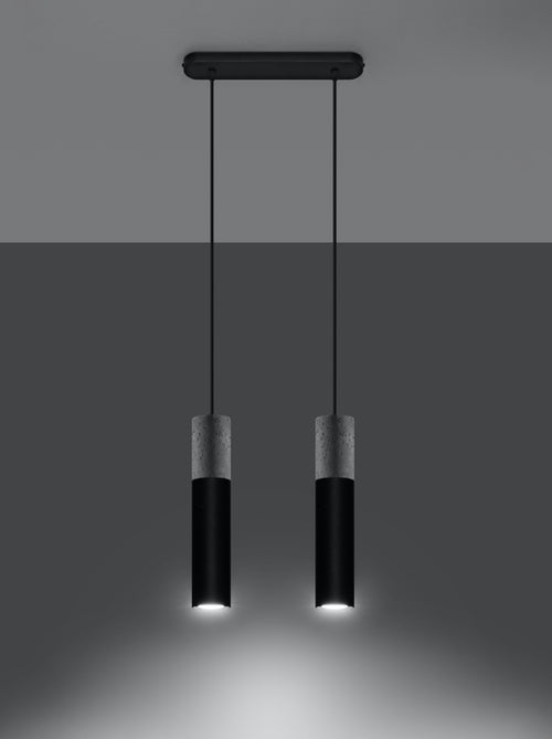 Suspension Acier Gris/Noir GU10 2 Borigio - Kiabi Suspension Acier Gris/Noir GU10 2 Borigio - Kiabi