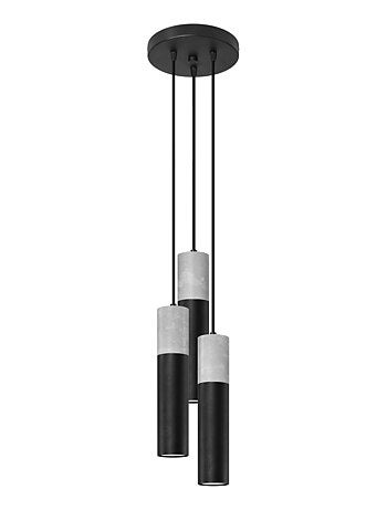 Suspension Acier Gris/Noir GU10 3 Borigio