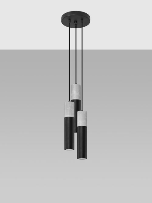 Suspension Acier Gris/Noir GU10 3 Borigio - Kiabi