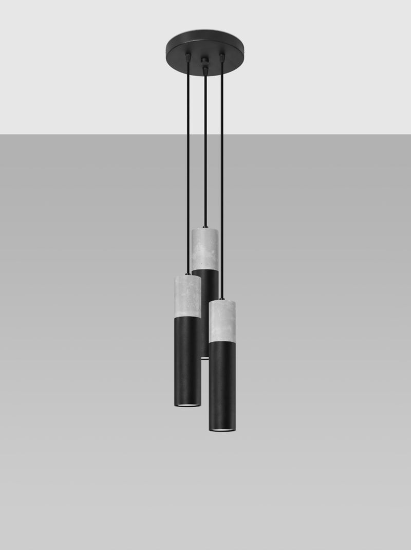 Suspension Acier Gris/Noir GU10 3 Borigio Gris - Kiabi