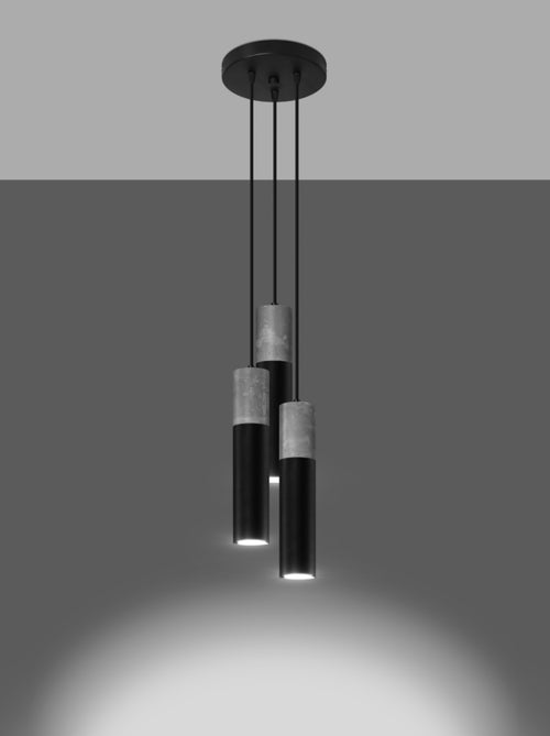 Suspension Acier Gris/Noir GU10 3 Borigio - Kiabi