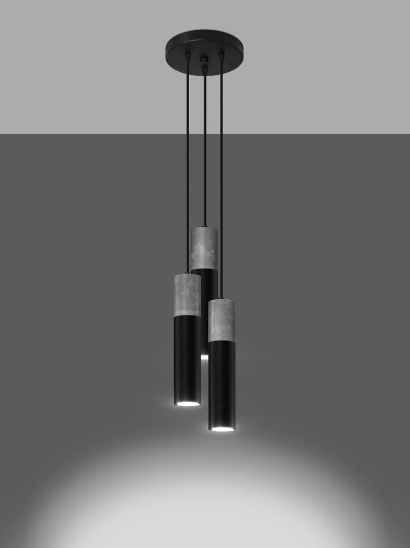 Suspension Acier Gris/Noir GU10 3 Borigio Gris - Kiabi