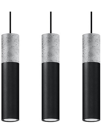 Suspension Acier Gris/Noir GU10 3 Borigio Line