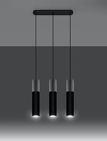 Suspension Acier Gris/Noir GU10 3 Borigio Line