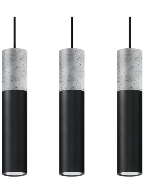 Suspension Acier Gris/Noir GU10 3 Borigio Line - Kiabi