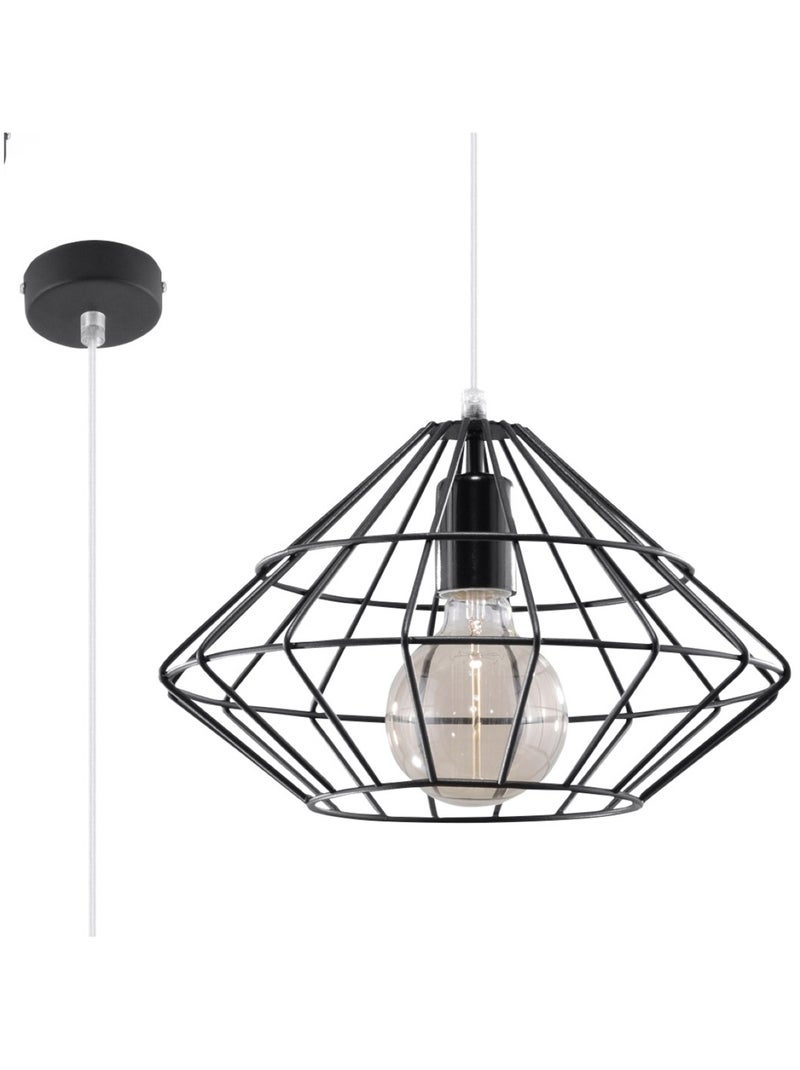 Suspension Acier Noir E27 1 Umberto Noir - Kiabi
