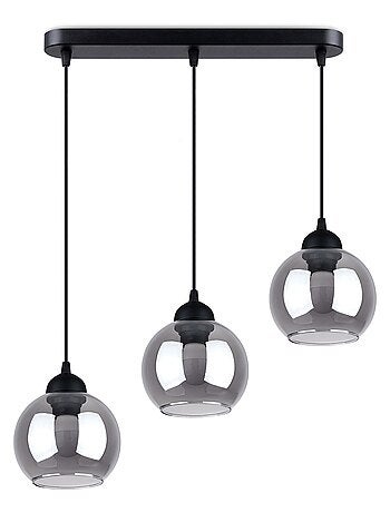 Suspension Acier Noir E27 3 Alino