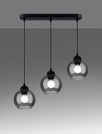 Suspension Acier Noir E27 3 Alino