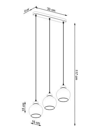Suspension Acier Noir E27 3 Alino