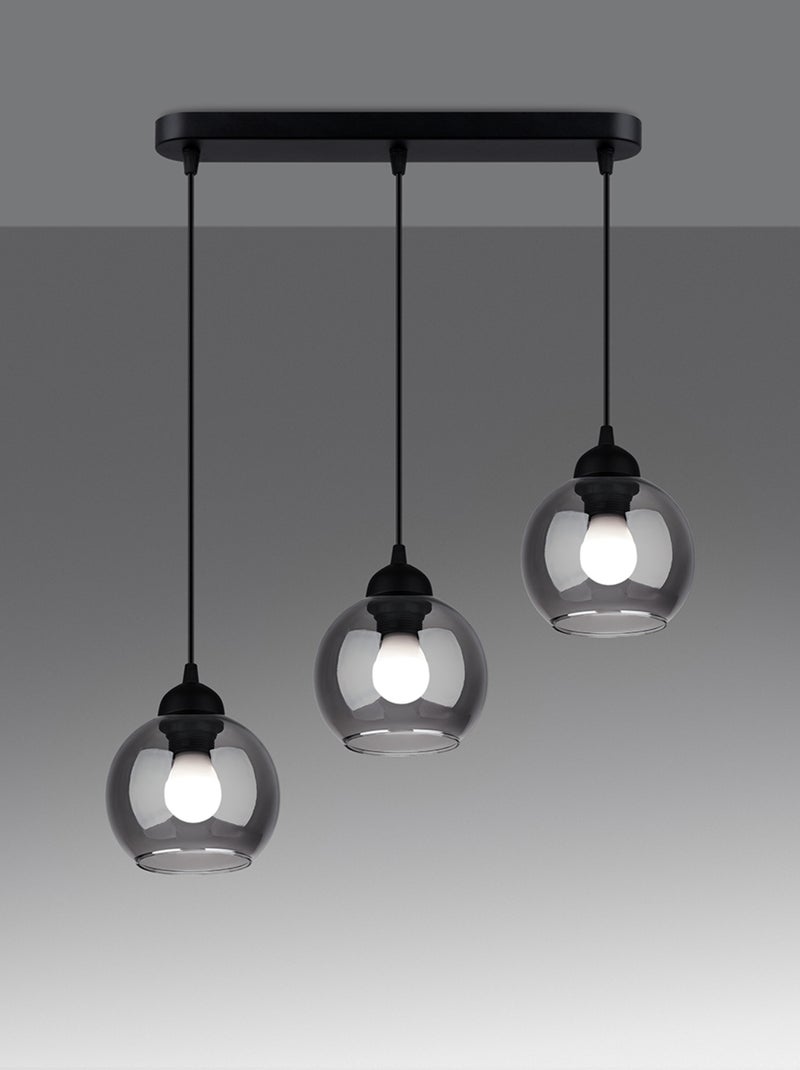 Suspension Acier Noir E27 3 Alino Noir - Kiabi