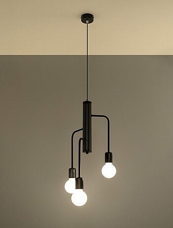 Suspension Acier Noir E27 3 Duomo