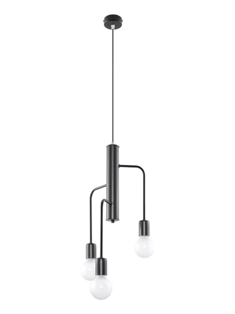 Suspension Acier Noir E27 3 Duomo Noir - Kiabi