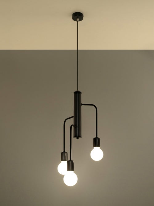 Suspension Acier Noir E27 3 Duomo - Kiabi
