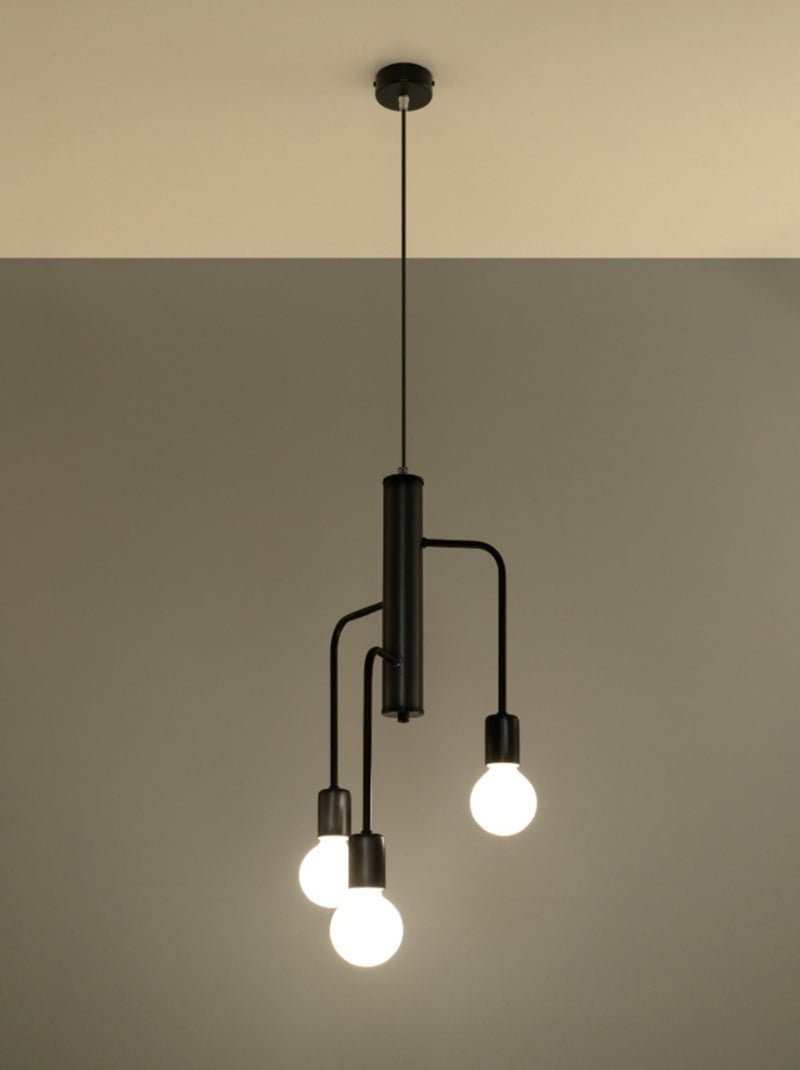 Suspension Acier Noir E27 3 Duomo Noir - Kiabi