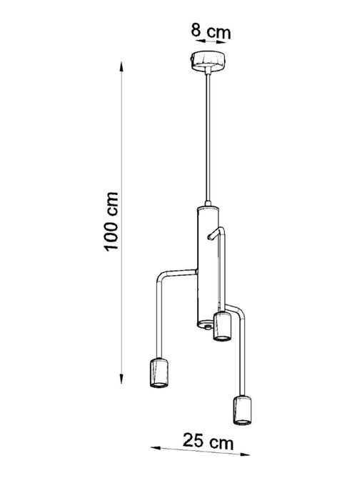 Suspension Acier Noir E27 3 Duomo - Kiabi
