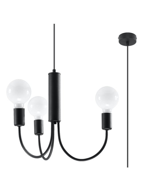 Suspension Acier Noir E27 3 Piccolo - Kiabi
