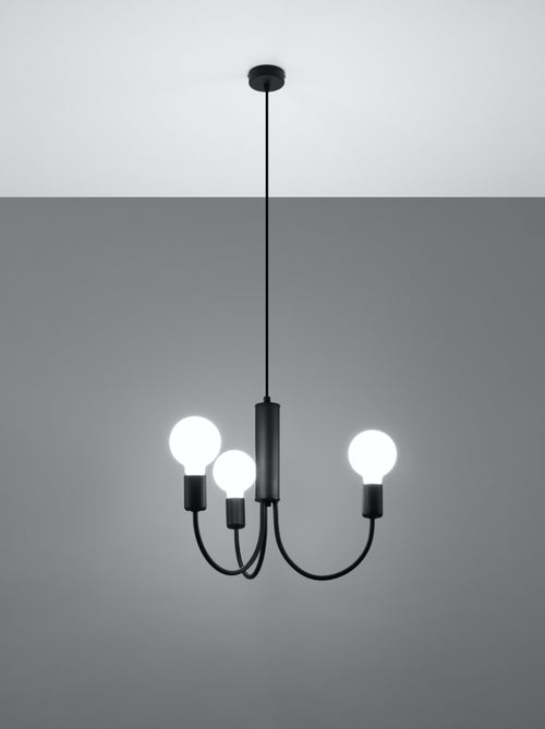 Suspension Acier Noir E27 3 Piccolo - Kiabi