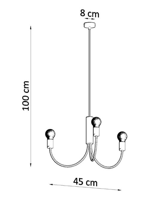 Suspension Acier Noir E27 3 Piccolo - Kiabi