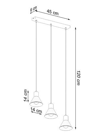 Suspension Acier Noir E27 3 Taleja