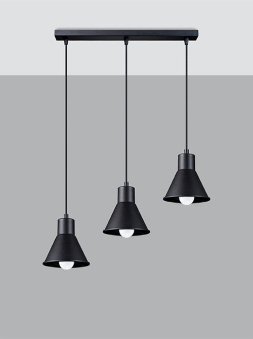 Suspension Acier Noir E27 3 Taleja - Kiabi