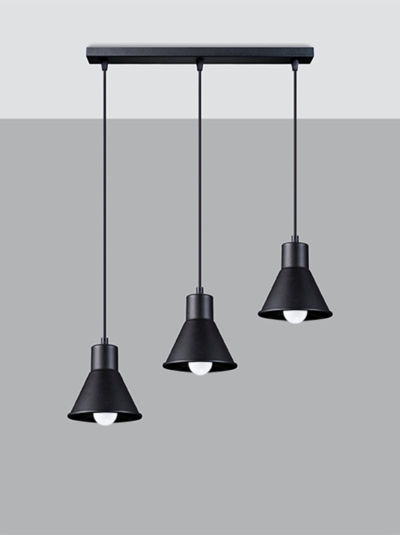 Suspension Acier Noir E27 3 Taleja Noir - Kiabi