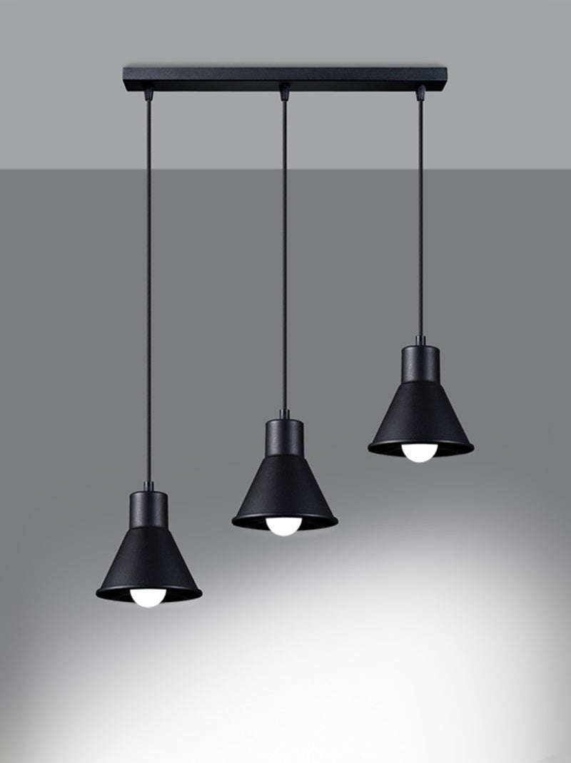 Suspension Acier Noir E27 3 Taleja Noir - Kiabi