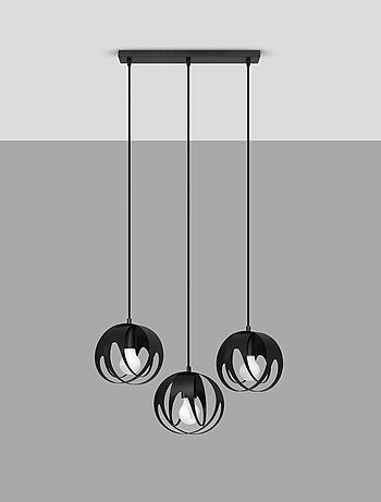 Suspension Acier Noir E27 3 Tulos Line