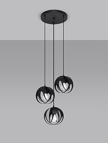 Suspension Acier Noir E27 3 Tulos