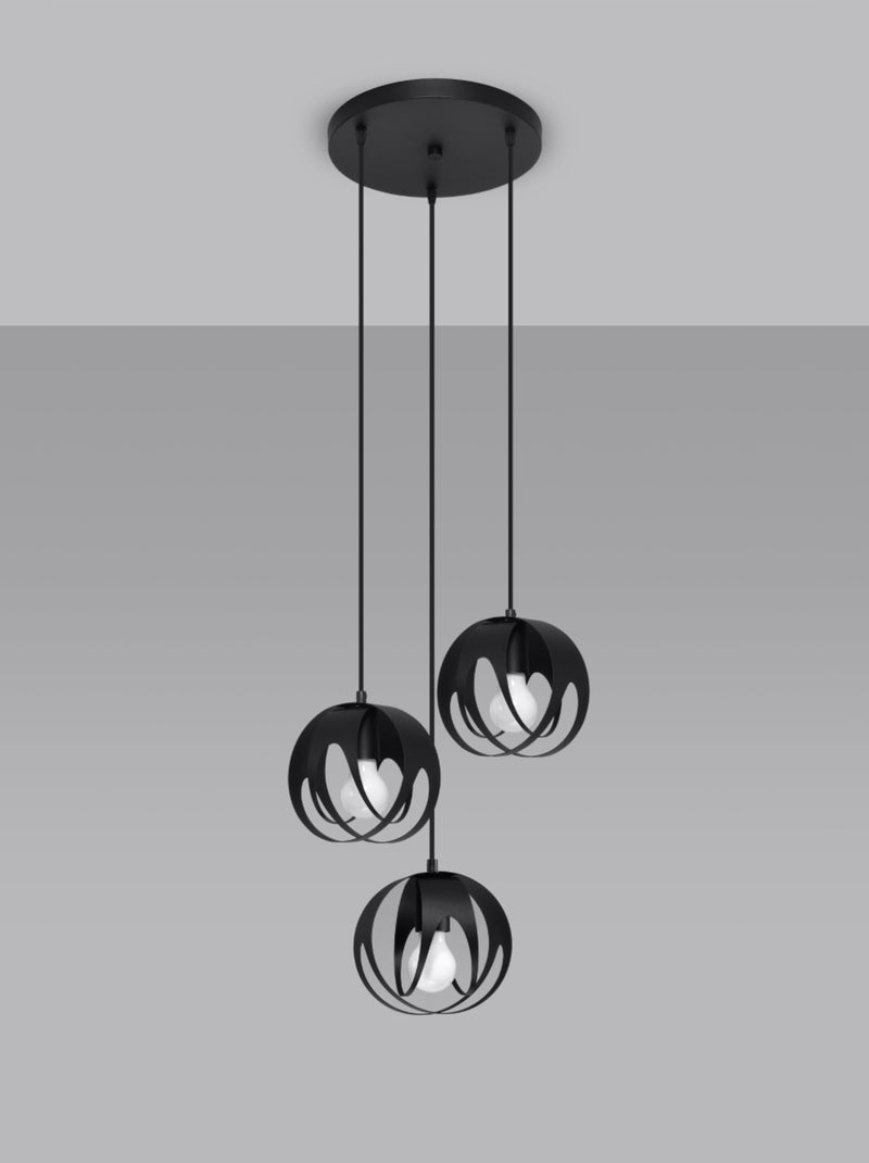 Suspension Acier Noir E27 3 Tulos Noir - Kiabi