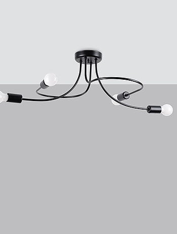 Suspension Acier Noir E27 4 Levar