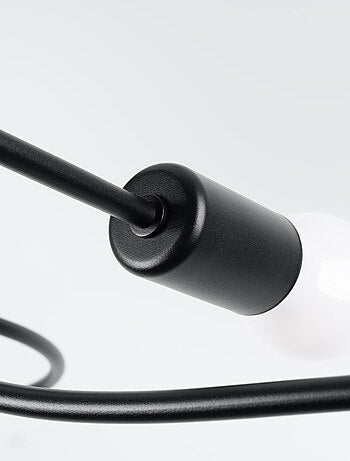 Suspension Acier Noir E27 4 Levar