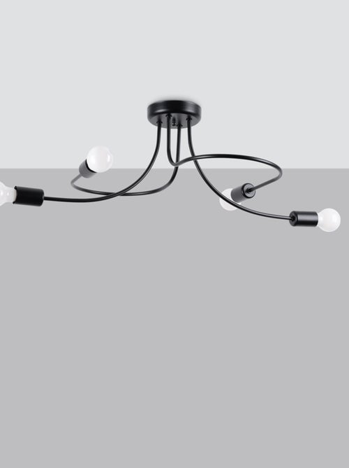 Suspension Acier Noir E27 4 Levar - Kiabi