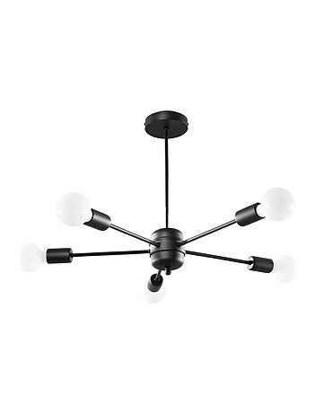 Suspension Acier Noir E27 5 Lango