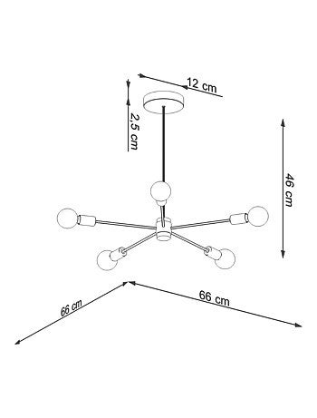 Suspension Acier Noir E27 5 Lango