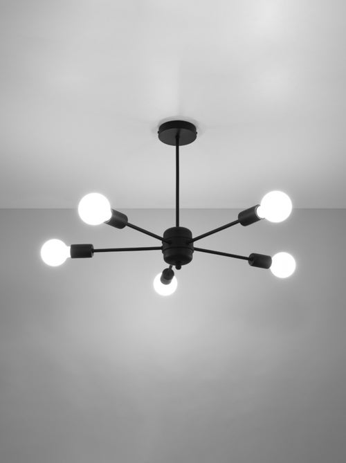 Suspension Acier Noir E27 5 Lango - Kiabi