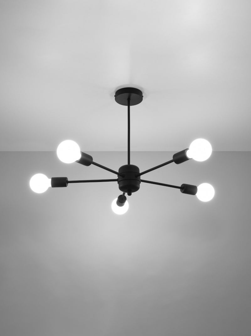 Suspension Acier Noir E27 5 Lango Noir - Kiabi