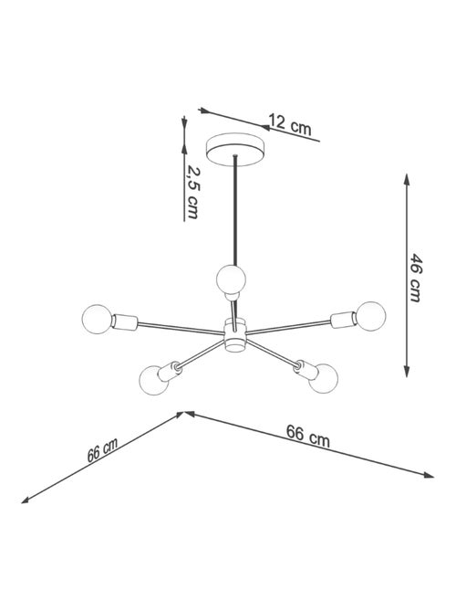 Suspension Acier Noir E27 5 Lango - Kiabi