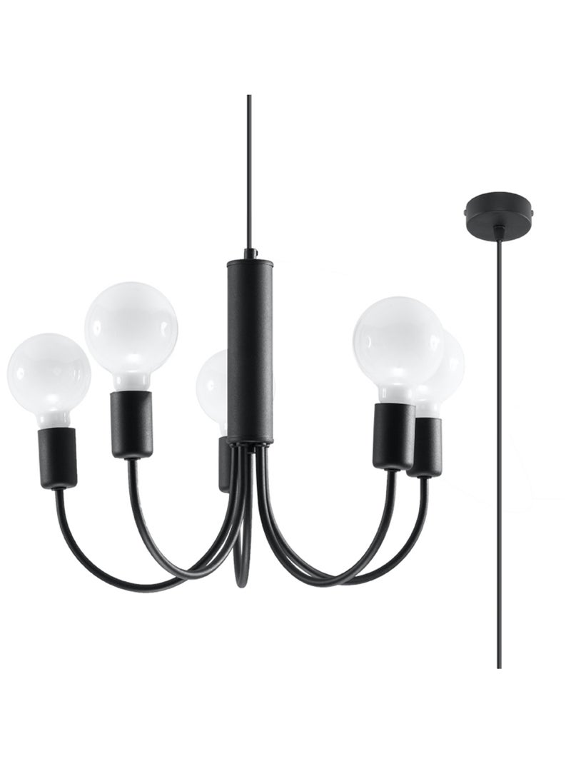 Suspension Acier Noir E27 5 Piccolo Noir - Kiabi