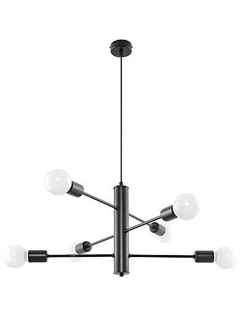 Suspension Acier Noir E27 6 Duomo