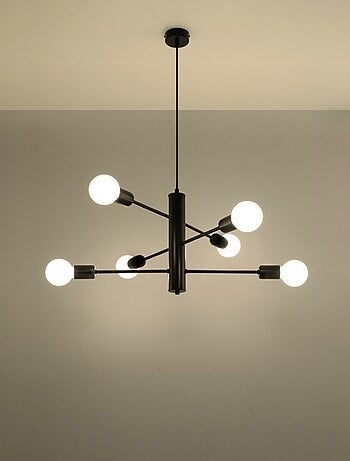 Suspension Acier Noir E27 6 Duomo