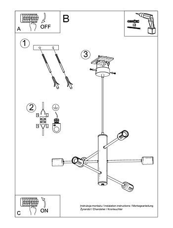 Suspension Acier Noir E27 6 Duomo