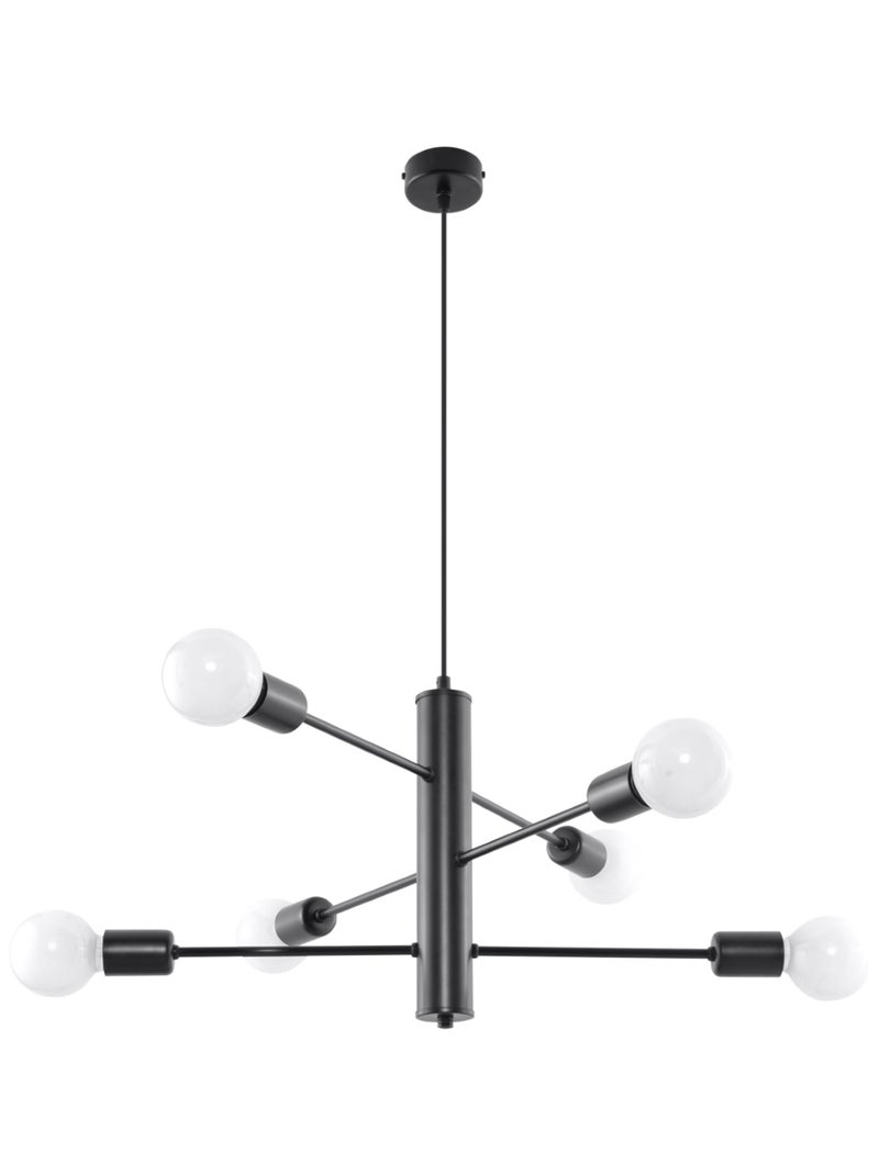 Suspension Acier Noir E27 6 Duomo Noir - Kiabi